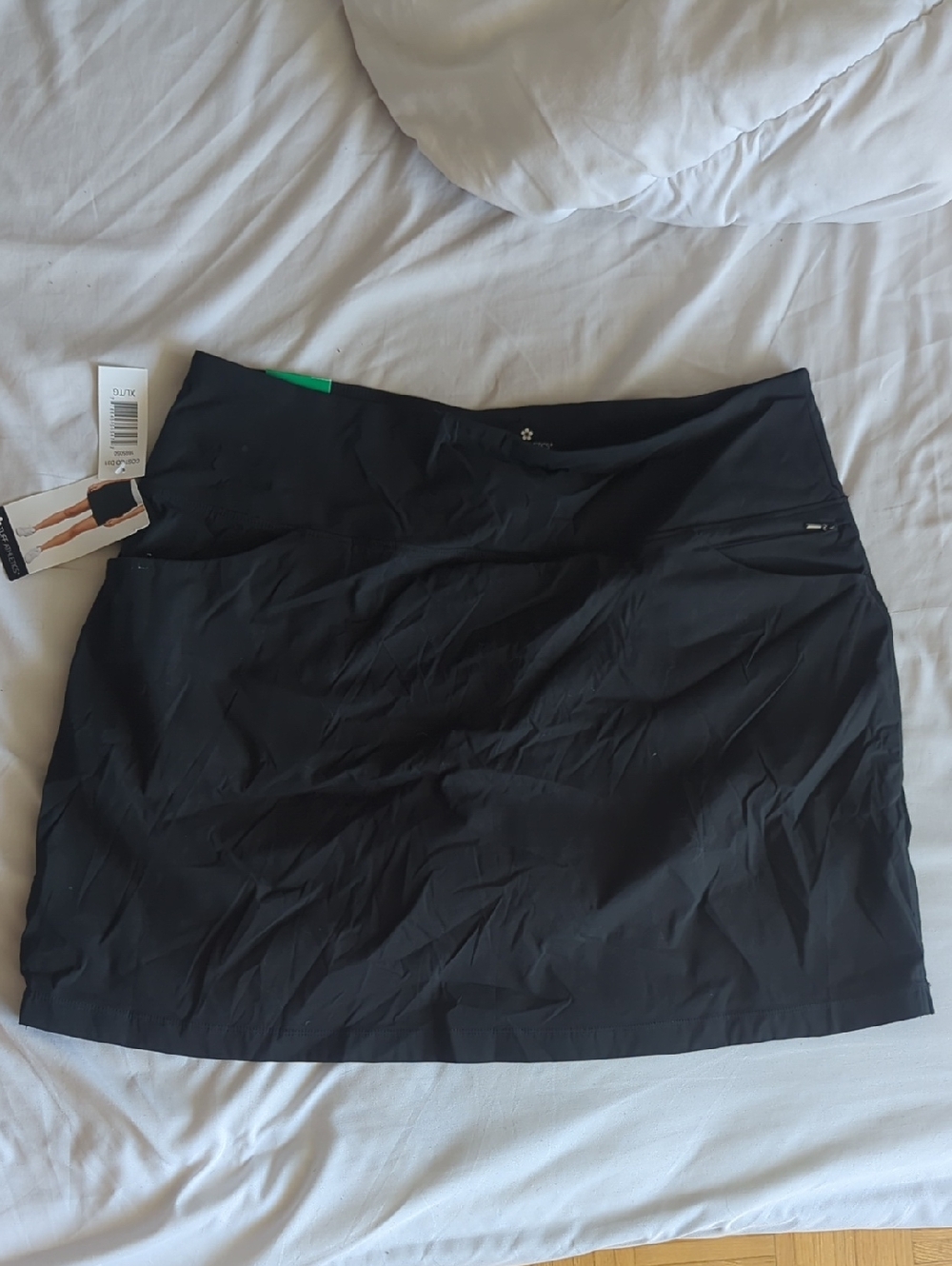 Tuff Athletics Black Women's Mini Skort with Zip Pocket
